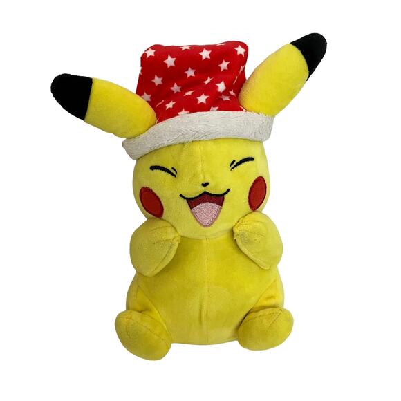 Pokemon 2021 Pikachi Santa Hat Holiday Plush - Picture 1 of 5